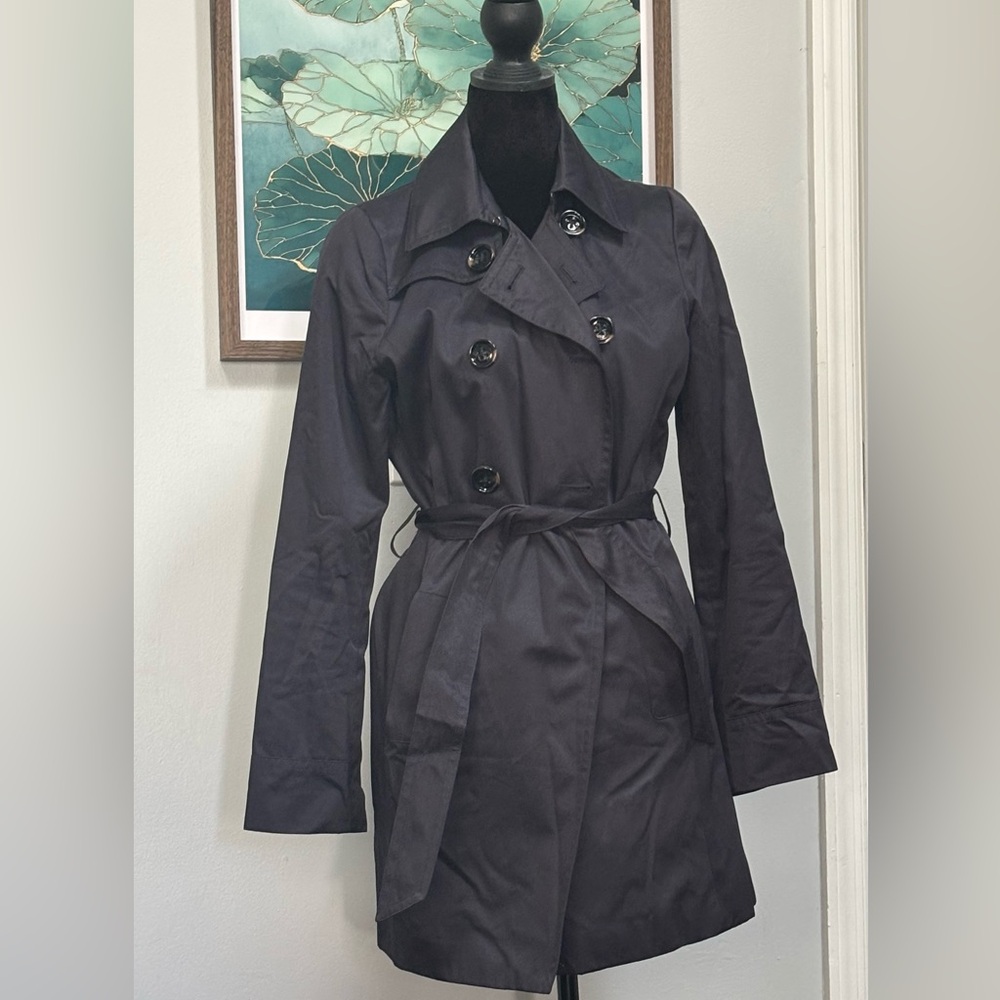 Classic Black Double-Breasted Trench Coat